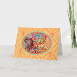 オレンジキットンヴィンテージスタイルノートカード カード