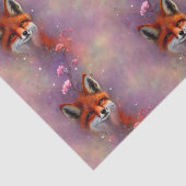 オレンジキツネとピンクフラワーブランチティッシュペーパー 薄葉紙 (詳細)