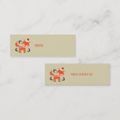 オレンジキツネインサンタハットかわいいお洒落クリスマス スキニー名刺 (正面/裏面)