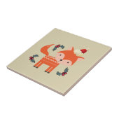 オレンジキツネインサンタハットかわいいお洒落クリスマス タイル (側面)