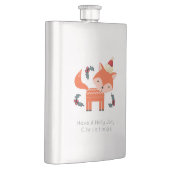 オレンジキツネインサンタハットかわいいお洒落クリスマス フラスク (右)