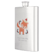 オレンジキツネインサンタハットかわいいお洒落クリスマス フラスク (左)
