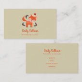 オレンジキツネインサンタハットかわいいお洒落クリスマス 名刺 (正面/裏面)