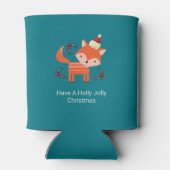 オレンジキツネインサンタハットかわいいお洒落クリスマス 缶クーラー (裏面)