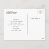 オレンジキツネインサンタハットかわいいクリスマスカスタマイズ シーズンポストカード (裏面)