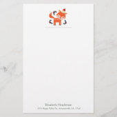 オレンジキツネインサンタハット可愛いカスタマイズクリスマス 便箋 (正面)