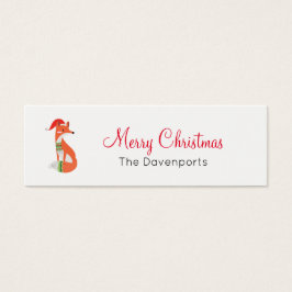 オレンジキツネインレッドサンタハットメリークリスマス