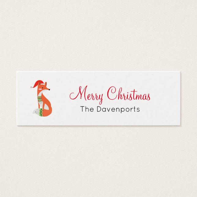 オレンジキツネインレッドサンタハットメリークリスマス (正面)