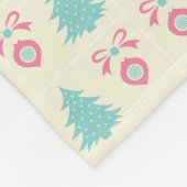 オレンジキツネインレッドサンタハットメリークリスマス フリースブランケット (角)