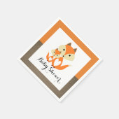 オレンジキツネバーラップベビーシャワー スタンダードカクテルナプキン (角)