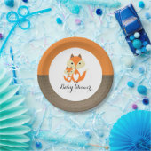 オレンジキツネバーラップベビーシャワー ペーパープレート (パーティー)