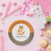 オレンジキツネバーラップベビーシャワー ペーパープレート (パーティー)