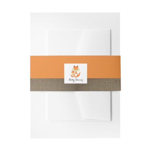 オレンジキツネバーラップベビーシャワー 招待状ベリーバンド (正面例)