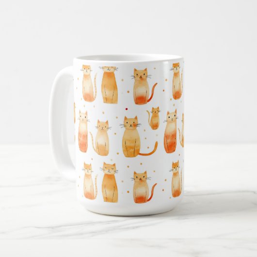 オレンジキティ猫 コーヒーマグカップ (正面左)