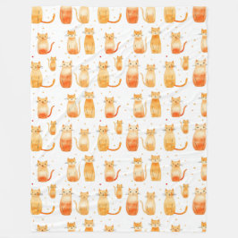 オレンジキティ猫 フリースブランケット