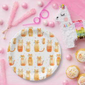 オレンジキティ猫 ペーパープレート (パーティー)