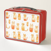 オレンジキティ猫 メタルランチボックス (正面)