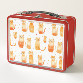 オレンジキティ猫 メタルランチボックス