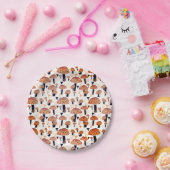 オレンジキノコ秋秋のパターン ペーパープレート (パーティー)