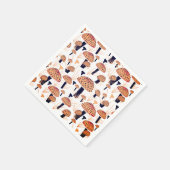 オレンジキノコ秋誕生日パーティー スタンダードカクテルナプキン (角)