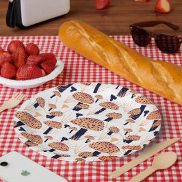 オレンジキノコ秋誕生日パーティー ペーパープレート