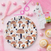 オレンジキノコ秋誕生日パーティー ペーパープレート (パーティー)