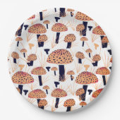 オレンジキノコ秋誕生日パーティー ペーパープレート (正面)