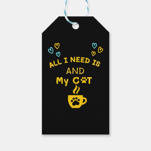 オレンジキャッおもしろいトコーヒーマグ猫好きTシャツ ギフトタグ (正面)