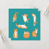 オレンジキャッツおもしろい誕生日 カード (正面/裏面インサイチュ)