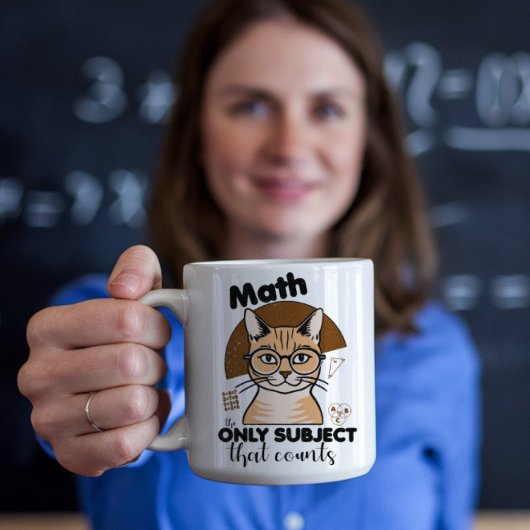 オレンジキャットと数学先生ことわざ コーヒーマグカップ