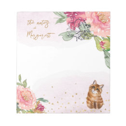 オレンジキャットイラストレーションガールデイリーノート ノートパッド