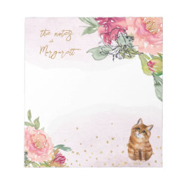 オレンジキャットイラストレーションガールデイリーノート ノートパッド