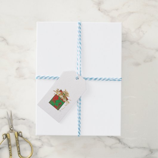 オレンジキャットクリスマスプレゼントのサープライズ ギフトタグ (より糸付き)