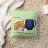 オレンジキャットコーヒーマグブルー クッション (ブランケット)