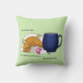 オレンジキャットコーヒーマグブルー クッション (裏面)