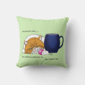 オレンジキャットコーヒーマグブルー クッション (正面)