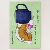 オレンジキャットコーヒーマグブルー ジグソーパズル (縦)