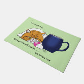 オレンジキャットコーヒーマグブルー ドアマット (アングル)
