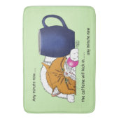 オレンジキャットコーヒーマグブルー バスマット (正面縦)