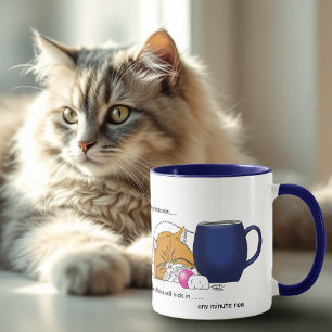 オレンジキャットコーヒーマグブルー マグカップ