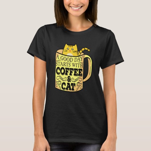 オレンジキャットコーヒーマグ Tシャツ (正面)