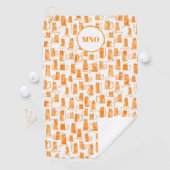 オレンジキャットパターンモノグラム ゴルフタオル (インサイチュ)