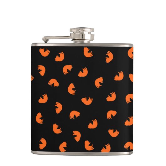 オレンジキャットパターン フラスク (正面)