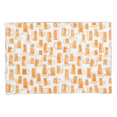 オレンジキャットパターン 枕カバー (正面右)