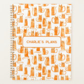 オレンジキャットパーソナライズされた プランナー手帳 (正面)