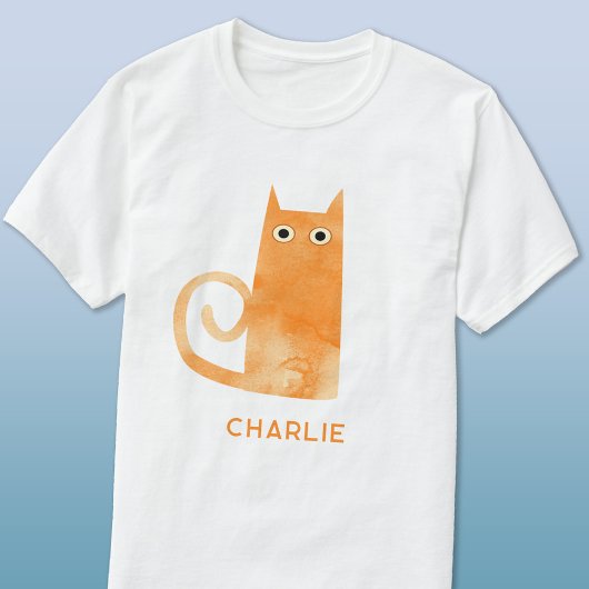 オレンジキャットパーソナライズされた Tシャツ