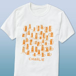 オレンジキャットパーソナライズされた Tシャツ<br><div class="desc">かわいい小さな水色のオレンジジンジャー猫、動物愛好家に最適。オリジナルアートby Nic Squirrell.名前を変更するか、もし削除しカスタマイズます。</div>