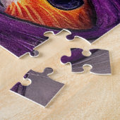 オレンジキャットパープルウィッチハットスケッチ ジグソーパズル (側面)