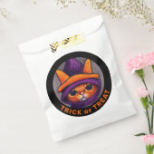 オレンジキャットパープルウィッチハットトリートハロウィーン フェイバーバッグ (封をした状態)