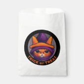 オレンジキャットパープルウィッチハットトリートハロウィーン フェイバーバッグ (正面)